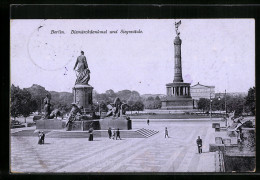 AK Berlin, Bismarckdenkmal & Siegessäule  - Autres & Non Classés