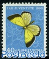 Switzerland 1950 40+10c, Stamp Out Of Set, Mint NH, Nature - Butterflies - Unused Stamps