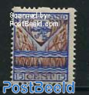 Netherlands 1927 15+3c, Sync. Perf, Stamp Out Of Set, Unused (hinged), History - Nature - Coat Of Arms - Flowers & Pla.. - Neufs