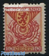 Netherlands 1925 10c, Sync. Perf., Stamp Out Of Set, Unused (hinged), History - Nature - Coat Of Arms - Flowers & Plants - Nuevos