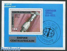 Central Africa 1977 Space Co-operation Overprinted S/s, Mint NH, Transport - Space Exploration - República Centroafricana