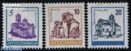 Yugoslavia 1996 Definitives, Cloisters 3v, Mint NH, Religion - Cloisters & Abbeys - Neufs