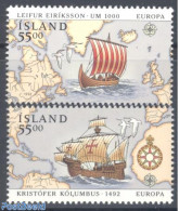 Iceland 1992 Europa 2v From S/s, Mint NH, History - Transport - Various - Europa (cept) - Explorers - Ships And Boats .. - Nuevos