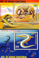 Equatorial Guinea 1978 Preh. Animals 2 S/s, Mint NH, Nature - Prehistoric Animals - Préhistoriques
