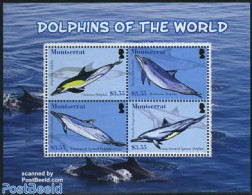 Montserrat 2008 Dolphins 4v M/s, Mint NH, Nature - Sea Mammals - Other & Unclassified