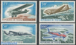 Chad 1967 Aeroplanes 4v, Mint NH, Transport - Aircraft & Aviation - Andere & Zonder Classificatie