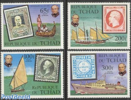 Chad 1979 Sir Rowland Hill 4v, Mint NH, Transport - Sir Rowland Hill - Stamps On Stamps - Ships And Boats - Sonstige & Ohne Zuordnung