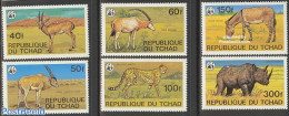 Chad 1979 WWF Endangered Animals 6v, Mint NH, Nature - Animals (others & Mixed) - Cat Family - Rhinoceros - World Wild.. - Otros & Sin Clasificación