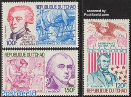 Chad 1977 US Independence 3v, Mint NH, History - Transport - US Bicentenary - Ships And Boats - Andere & Zonder Classificatie
