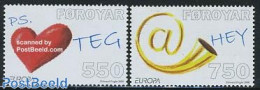 Faroe Islands 2008 Europa, The Letter 2v, Mint NH, History - Europa (cept) - Altri & Non Classificati