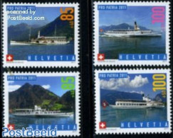 Switzerland 2011 Pro Patria, Ships 4v, Mint NH, Transport - Ships And Boats - Nuevos