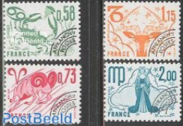 France 1978 Precancels, Astrology 4v, Mint NH, Science - Ongebruikt
