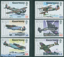 Guernsey 2000 Battle Of Britain 6v, Mint NH, Transport - Aircraft & Aviation - Flugzeuge