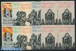 Netherlands 1971 Summer Stamps 5v, Blocks Of 4 [+], Mint NH, Art - Sculpture - Unused Stamps