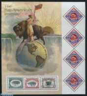 United States Of America 2001 Pan American Inverts S/s, Mint NH, Nature - Transport - Cattle - Stamps On Stamps - Rail.. - Neufs