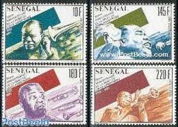 Senegal 1991 Louis Armstrong 4v, Mint NH, Performance Art - Jazz Music - Music - Popular Music - Musik