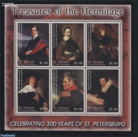 Saint Vincent 2004 Treasures Of The Hermitage 6v M/s, Mint NH, Art - Museums - Paintings - Rembrandt - Museums