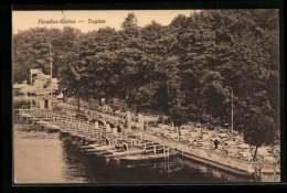 AK Berlin-Treptow, Gasthaus Paradies-Garten, Mit Booten  - Treptow