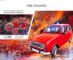 Maldives 2018 Fire Engines S/s, Mint NH, Transport - Automobiles - Fire Fighters & Prevention - Coches