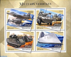 Maldives 2018 Military Vehicles 4v M/s, Mint NH, History - Transport - Militarism - Aircraft & Aviation - Ships And Bo.. - Militaria
