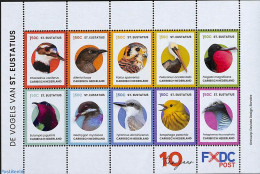 Dutch Caribbean 2024 Birds Of St Eustatius 10v M/s, Mint NH, Nature - Birds - Birds Of Prey - Andere & Zonder Classificatie