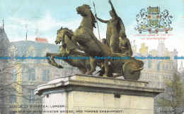 R091387 Statue Of Boadicea. London. Corner Of Westminster Bridge And Thames Emba - Andere & Zonder Classificatie