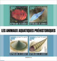 Djibouti 2023 Prehistoric Water Animals, Mint NH, Nature - Fish - Prehistoric Animals - Shells & Crustaceans - Pesci