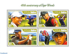 Maldives 2014 Tiger Woods 4v M/s, Mint NH, Sport - Golf - Golf