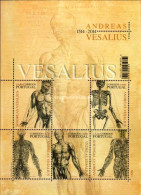 PORTUGAL 2014 500TH BIRTH ANNIVERSARY OF ANDREAS VESALIUS SCIENCE JOINT ISSUE WITH BELGIUM MINIATURE SHEET MS MNH - Joint Issues