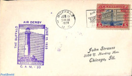 United States Of America 1929 Air Derby, Cover, Postal History, Transport - Various - Aircraft & Aviation - Lighthouse.. - Storia Postale