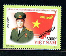 Vietnam Viet Nam MNH SPECIMEN Stamp 2015 : 100th Birth Anniversary Of General Hoang Van Thai (Ms1055) - Viêt-Nam