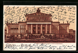 Lithographie Berlin, Kgl. Schauspielhaus Und Schillerdenkmal, Gendarmenmarkt  - Mitte