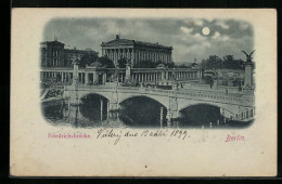Mondschein-AK Berlin, Friedrichsbrücke Aus Der Vogelschau  - Mitte
