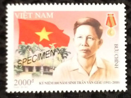 Vietnam Viet Nam MNH SPECIMEN Stamp 2011 : 100th Birth Anniversary Of Tran Van Giau (Ms1010) - Viêt-Nam