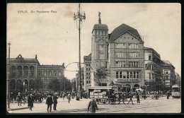 AK Berlin-Tiergarten, Gasthaus Bierhaus Am Potsdamer Platz, Strassenbahn, Pferdegespann  - Dierentuin