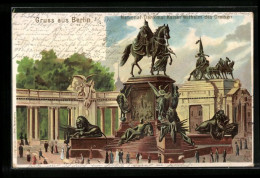 Lithographie Berlin, National-Denkmal Kaiser Wilhelm Des Grossen  - Mitte