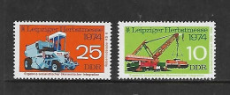 ALLEMAGNE-RDA 1974 FOIRE DE LEIPZIG  YVERT N°1655/1656 NEUF MNH** - Fabbriche E Imprese