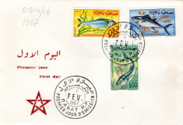 Maroc Al Maghrib 0514/16 Fdc Poissons - Peces