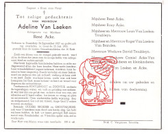 DP Adeline Van Laeken ° Steendorp Temse 1927 † Gent 1955 X René Van Acke // Troubleyn Van Branden Van Kerckvoorde - Devotion Images