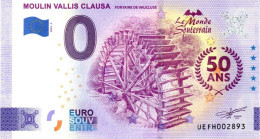 Billet Souvenir - 0 Euro - France - Moulin Vallis Clausa - 50 Ans (2023-3) - Prove Private