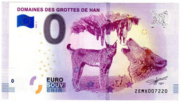 Billet Touristique - 0 Euro - Belgique - Domaines Des Grottes De Han - (2018-2) - Essais Privés / Non-officiels