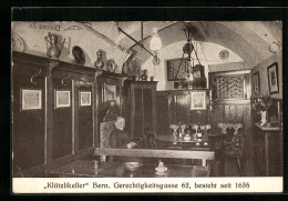 AK Bern, Gerechtigkeitsgasse 62, Gasthaus Klötzlikeller, Innenansicht  - Bern