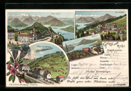 Lithographie Rigi, Rigi-Kulm, Rigi-Klösterli, Känzeli, Rigi-Kaltbad  - Sonstige & Ohne Zuordnung