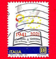 ITALIA - Usato - 2021 - 80 Anni Del Manifesto Di Ventotene (LT) – Europa - Logo - B Zona 1 - 2021-...: Used