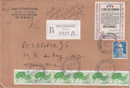 LETTRE 1990 RECOMANDEE  VILLEURBANNE - Lettres & Documents