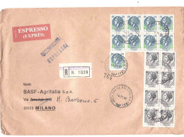 SIRACUSANA MULTIPLA RACCOMANDATA ESPRESSO CASTEL BOLOGNESE RA - 1971-80: Poststempel