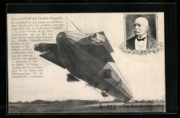 AK Das Luftschiff Des Grafen Zeppelin, Portrait Graf Zeppelin  - Dirigibili