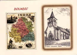 36 - Indre - DOUADIC - L Eglise - Carte Du Departement - Illustrateur - Autres & Non Classés