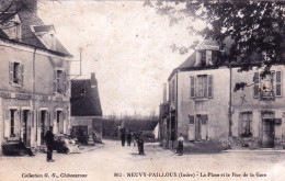 36 - Indre - Neuvy Pailloux - La Place Et Rue De La Gare ( Café Du Centre ) - Altri & Non Classificati