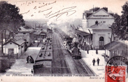 77 - Seine Et Marne - FONTAINEBLEAU - Interieur De La Gare Vue Du Pont Du Chemin De Fer - Fontainebleau